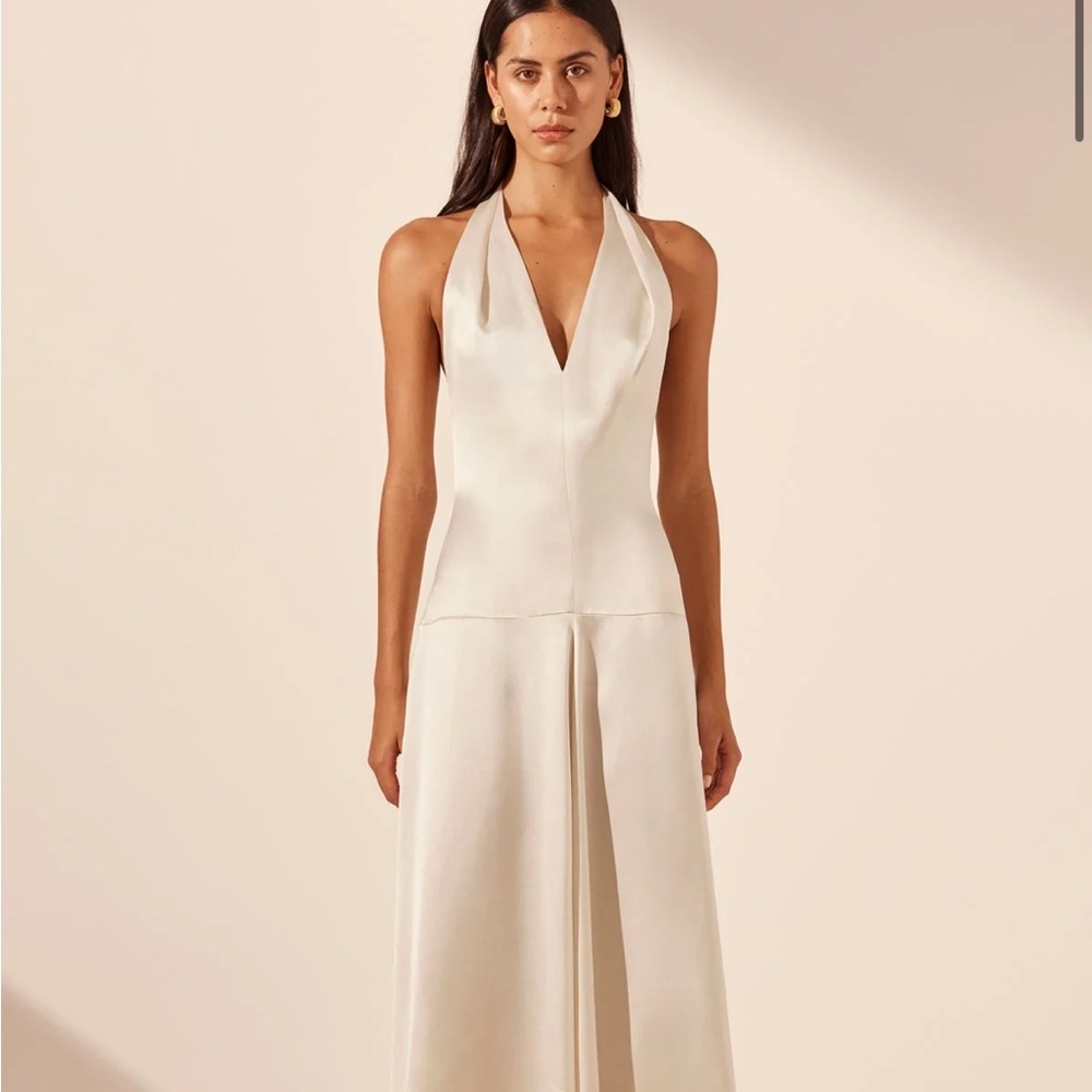 Shona Joy Blue Halter Maxi Sundress